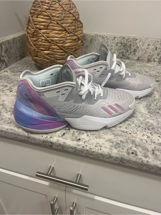 adidas Other - adidas Light Gray Sneakers with Purple Accent